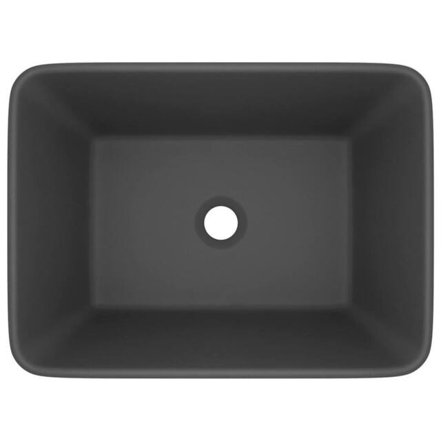 Berkfield Home Luxury Wash Basin Matt Dark Grey 41x30x12 cm Ceramic - Size: 41 x 30 x 12 cm - image 1