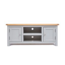 Cabinet Bits Argenta Light Grey 2 Door TV Cabinet Chrome Knob