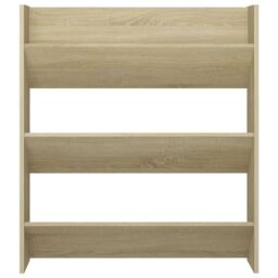 Berkfield Home Wall Shoe Cabinet Sonoma Oak 80x18x90 cm Engineered Wood in Brown - Size: 80 x 18 x 90 cm - thumbnail 4