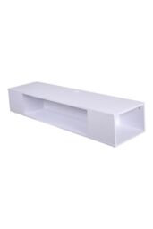 H&O Direct Modern Style Wall Mounted Floating TV Stand TV Unit Cabinet Shelf in White - thumbnail 4