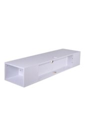 H&O Direct Modern Style Wall Mounted Floating TV Stand TV Unit Cabinet Shelf in White - thumbnail 5