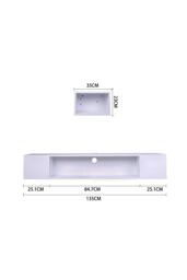H&O Direct Modern Style Wall Mounted Floating TV Stand TV Unit Cabinet Shelf in White - thumbnail 6