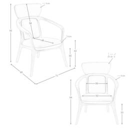 Angel Cerda Dark Green Leatherette Armchair with Walnut Wood Legs - thumbnail 8