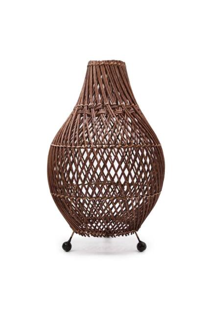 KDMD Natural Rattan Table Lamp - Dark Brown, Boho & Rustic Style, 39cm in Dark Brown - image 1