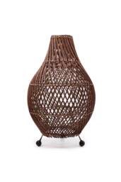 KDMD Natural Rattan Table Lamp - Dark Brown, Boho & Rustic Style, 39cm in Dark Brown - thumbnail 1
