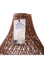 KDMD Natural Rattan Table Lamp - Dark Brown, Boho & Rustic Style, 39cm in Dark Brown - thumbnail 2