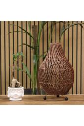 KDMD Natural Rattan Table Lamp - Dark Brown, Boho & Rustic Style, 39cm in Dark Brown - thumbnail 6