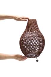 KDMD Natural Rattan Table Lamp - Dark Brown, Boho & Rustic Style, 39cm in Dark Brown - thumbnail 4