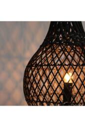 KDMD Natural Rattan Table Lamp - Dark Brown, Boho & Rustic Style, 39cm in Dark Brown - thumbnail 8