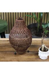 KDMD Natural Rattan Table Lamp - Dark Brown, Boho & Rustic Style, 39cm in Dark Brown - thumbnail 5