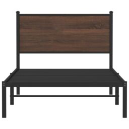 Berkfield Home Metal Bed Frame without Mattress Brown Oak 100x190 cm - thumbnail 5