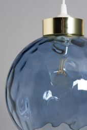 BHS Lighting Deana Dimpled Glass Ball Easy Fit Light Shade in Cobalt - thumbnail 3