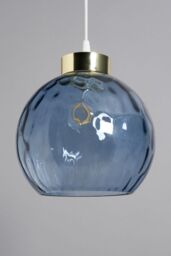BHS Lighting Deana Dimpled Glass Ball Easy Fit Light Shade in Cobalt - thumbnail 2