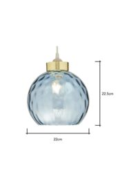 BHS Lighting Deana Dimpled Glass Ball Easy Fit Light Shade in Cobalt - thumbnail 5