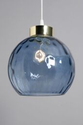 BHS Lighting Deana Dimpled Glass Ball Easy Fit Light Shade in Cobalt - thumbnail 1