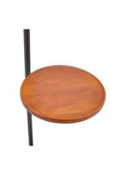 Living and Home Modern Adjustable Arc Floor Lamp with Wood Tray in Black - thumbnail 6