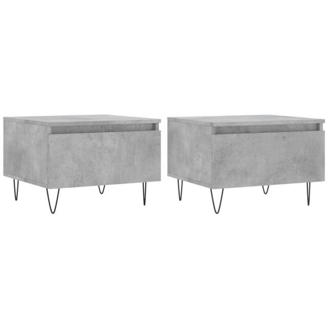Berkfield Home Coffee Tables 2 pcs Concrete Grey 50x46x35 cm Engineered Wood - Size: 50 x 46 x 35 cm - image 1