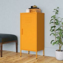 Berkfield Home Storage Cabinet Mustard Yellow 42.5x35x101.5 cm Steel