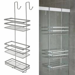 FLAVORA Shower Caddy Hanging Shower Shelf Bathroom Shower in Silver - Size: 180 cm width x 180 cm drop - thumbnail 5