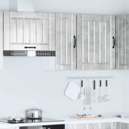 Berkfield Home Kitchen Wall Cabinet Lucca Concrete Grey Engineered Wood - thumbnail 1
