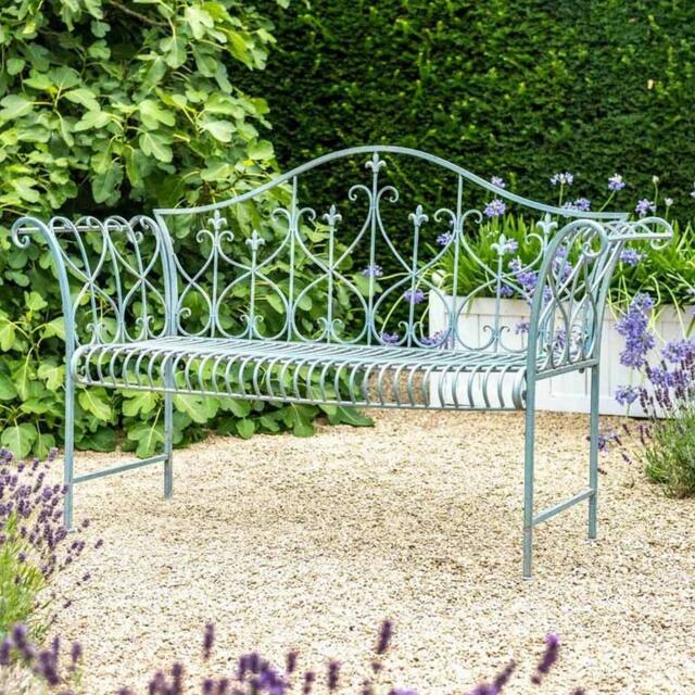 Ascalon Design Ltd Vintage Bench - L147 x W49.5 x H93 cm - Antique Blue - image 1