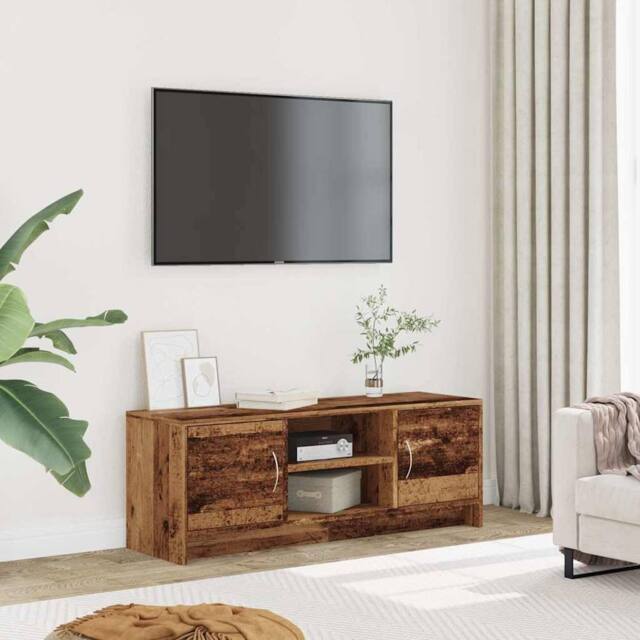 Berkfield Home TV Cabinet Old Wood 102x30x37.5 cm Engineered Wood in Brown - image 1