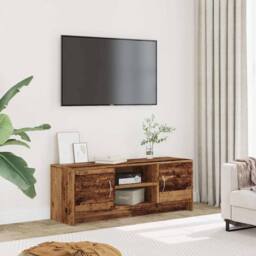 Berkfield Home TV Cabinet Old Wood 102x30x37.5 cm Engineered Wood in Brown - thumbnail 1