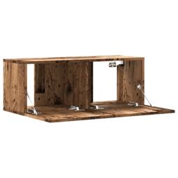 Berkfield Home Wall Mounted TV Cabinet Old Wood 80x30x30 cm Engineered Wood in Brown - Size: 80 x 30 x 30 cm - thumbnail 7