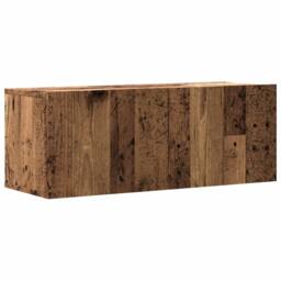 Berkfield Home Wall Mounted TV Cabinet Old Wood 80x30x30 cm Engineered Wood in Brown - Size: 80 x 30 x 30 cm - thumbnail 3