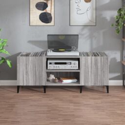 Berkfield Home Record Cabinet Grey Sonoma 121x38x48 cm Engineered Wood - Size: 121 x 38 x 48 cm - thumbnail 3