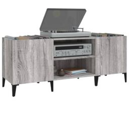 Berkfield Home Record Cabinet Grey Sonoma 121x38x48 cm Engineered Wood - Size: 121 x 38 x 48 cm - thumbnail 4
