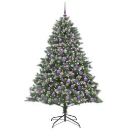 Berkfield Home Modern Artificial Christmas Tree with Stand Green 126 x 126 x 180 cm - thumbnail 1