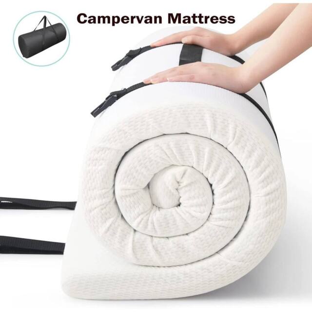 NESTLUNE 112*185*5CM Mattress Topper Memory Foam + Storage Bag Set in White - Size: Cot - image 1