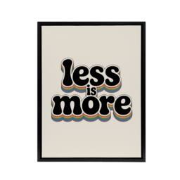 "Artery8 Less Is More Retro Rainbow Font Typography Framed Canvas Art Print in Beige - Size: W12"" x H16""" - thumbnail 1