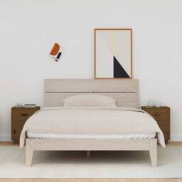 Berkfield Home Beautiful Bedside Cabinets 2 pcs Honey Brown 40x34x55 cm Solid Wo - Size: 40 x 34 x 55 cm - thumbnail 2