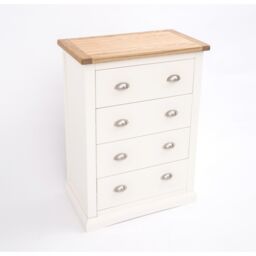 Cabinet Bits Cosenza 4 Drawer Chest of Drawers Chrome Cup Handle in Off-White - thumbnail 3