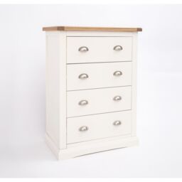 Cabinet Bits Cosenza 4 Drawer Chest of Drawers Chrome Cup Handle in Off-White - thumbnail 2