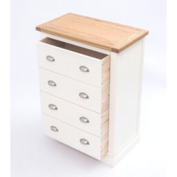 Cabinet Bits Cosenza 4 Drawer Chest of Drawers Chrome Cup Handle in Off-White - thumbnail 4