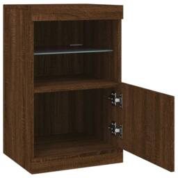 Berkfield Home Sideboard with LED Lights Brown Oak 41x37x67 cm - Size: 41 x 37 x 67 cm - thumbnail 7