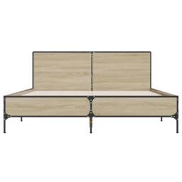 Berkfield Home Durable Bed Frame without Mattress Sonoma Oak 160x200 cm in Light Brown - thumbnail 4