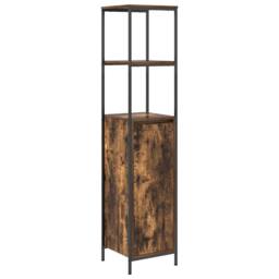 Berkfield Home Bathroom Cabinet with Shelves Smoked Oak 36x35x165 cm in Brown - Size: 36 x 35 x 165 cm