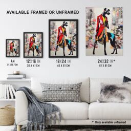 "Artery8 Wall Art Print The Dressed Doberman Dog Collage Vibrant Colourful Bold Pop Art Modern Painting Poster - Size: W18"" x H24""" - thumbnail 3