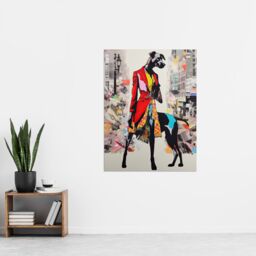 "Artery8 Wall Art Print The Dressed Doberman Dog Collage Vibrant Colourful Bold Pop Art Modern Painting Poster - Size: W18"" x H24""" - thumbnail 4