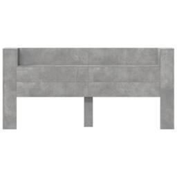 Berkfield Home Headboard Cabinet with LED Concrete Grey 220x16.5x103.5 cm - thumbnail 6