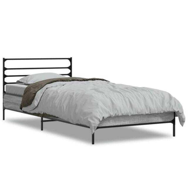 Berkfield Home Bed Frame without Mattress Grey Sonoma 100x200 cm - image 1
