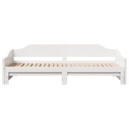 Berkfield Home Daybed with Trundle without Mattress White 90x200 cm Solid Wood - thumbnail 6