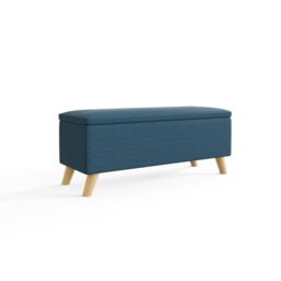 GFW Secreto Fabric Storage Ottoman Bench in Teal - thumbnail 3