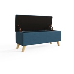 GFW Secreto Fabric Storage Ottoman Bench in Teal - thumbnail 4