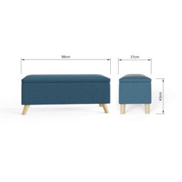 GFW Secreto Fabric Storage Ottoman Bench in Teal - thumbnail 7