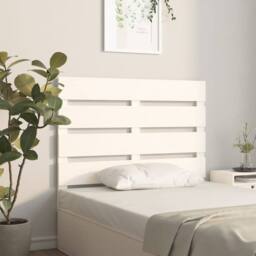 Berkfield Home Headboard White 75x3x80 cm Solid Wood Pine - Size: 75 x 3 x 80 cm - thumbnail 4